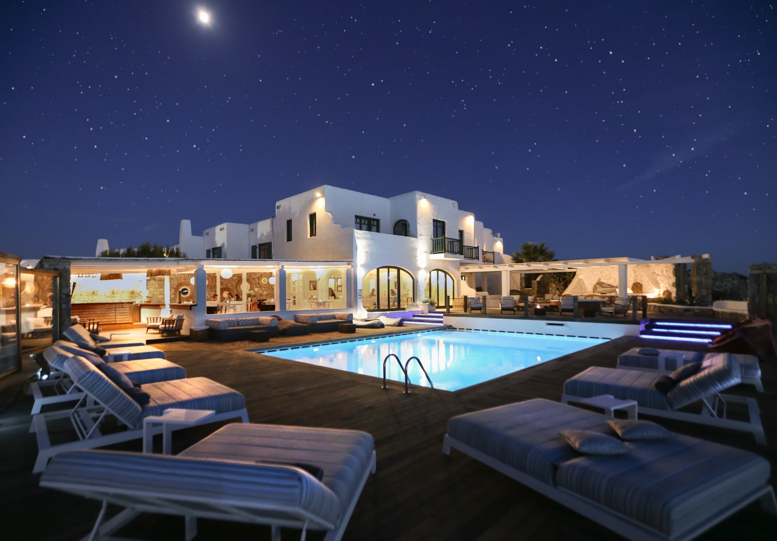 Mykonos Town Black Villa with Cave Heated Pool